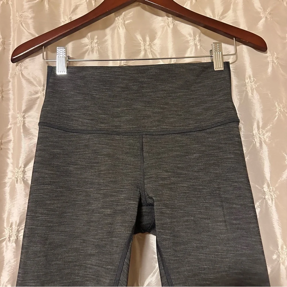 Lululemon Wunder Under Hi-Rise 7/8 Tight Heathered Black Gray Leggings Luxtreme